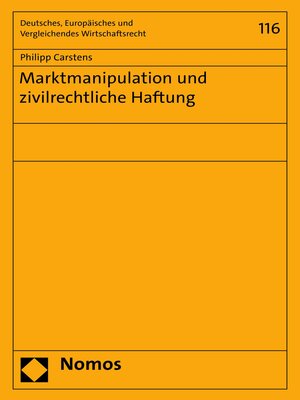 cover image of Marktmanipulation und zivilrechtliche Haftung